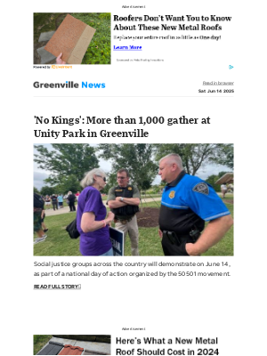 The Greenville News - Breaking: No Kings: Crowd estimated over 2,000 at Unity Park. Sheriff says, 'We're here to protect protestors, we're here to protect the community'