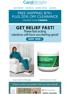 Carol Wright Gifts - Get Relief FAST! These fast-acting solutions will have you feeling great!