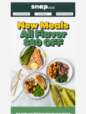 Snap Kitchen - $80 Off New Menu Drops