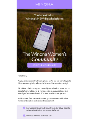 Winona - This is a special launch, and you're invited!