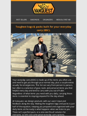 VANQUEST GEAR Inc - EDC Collection: Discover the 5 toughest everyday-carry bags & packs ❗