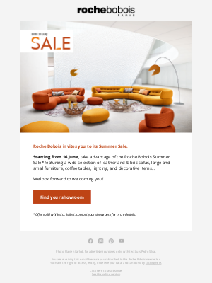 Roche Bobois (United Kingdom) - The Summer Sale starts now!