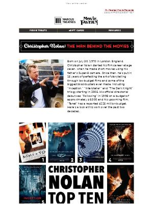 Marcus Theatres - Movies that Matter Featuring Christopher Nolan
