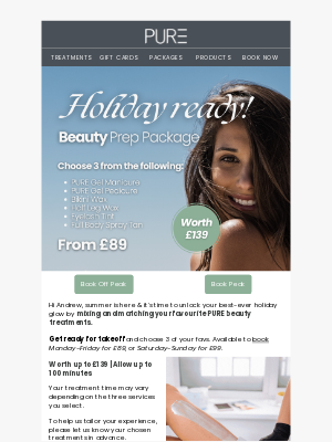 PURE Spa & Beauty - Unlock 3 Beauty Treatments from just £89! 🎉