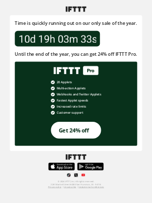 IFTTT - Don't miss out! Time is running out to get 24% off