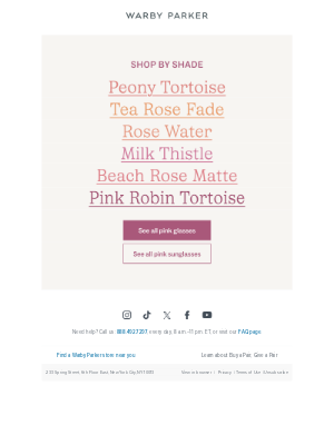 Warby Parker - Rose-colored glasses