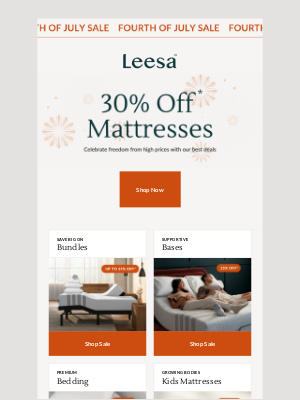 Leesa - 🎆 The Fourth of July Blowout is ON 🎆