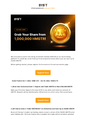 Bybit - [SEA Exclusive] Grab Your Share from 1,000,000 HMSTR!