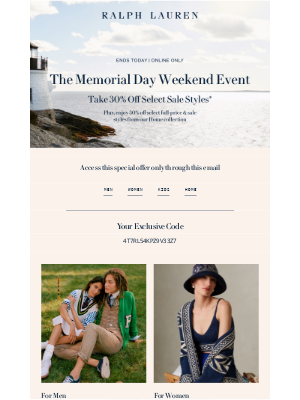 Ralph Lauren - Ends Tonight: Shop the Memorial Day Weekend Event