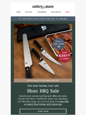 Cutlery and More - Shun BBQ Sale ends tomorrow!🔥🔪🥩