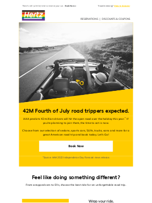 Hertz - Book your rental car for the Fourth