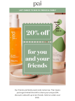 Pai Skincare - Have you shared your code?