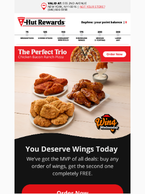 Pizza Hut - Daphne, your mid-week MVP: BOGO Wings!🍗