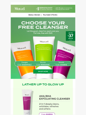 Murad - Last chance 🫧 Choose your free cleanser with $65