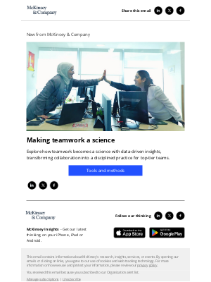 McKinsey & Company - Making teamwork a science