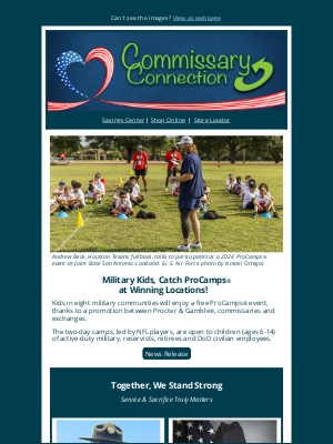 Defense Commissary Agency - Military Kids, Catch ProCamps at Winning Locations This Summer! 🏈