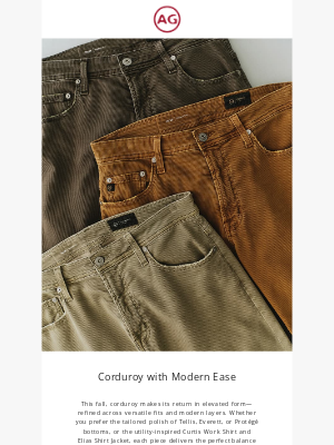 AG Jeans - Corduroy, Elevated for Everyday