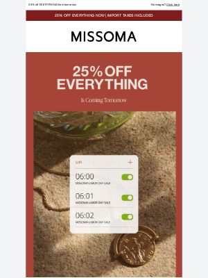 Missoma - Set your alarms ⏰