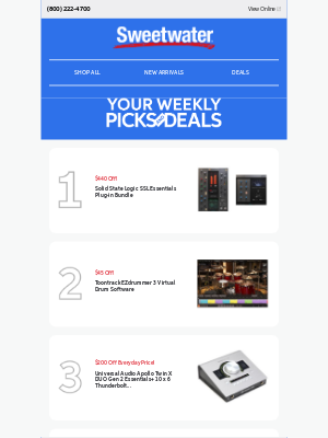 Sweetwater - This Week’s Top Deals at Sweetwater!