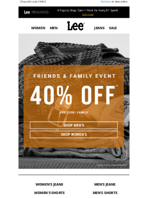 Lee Jeans - Friends & Family Event – 40% OFF