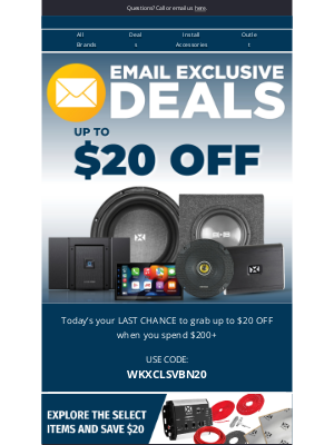 Sonic Electronix - ⏳ Last Day! Choose $20 OFF Your $200+ Purchase!