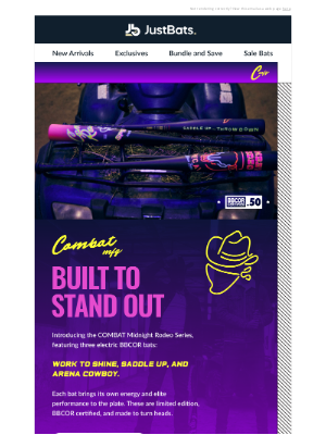 JustBats - Enter the COMBAT MFG Midnight Rodeo waiting room