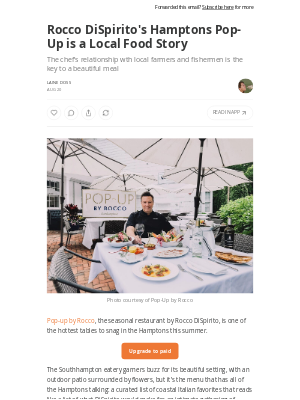 Tasting Table - Rocco DiSpirito's Hamptons Pop-Up is a Local Food Story