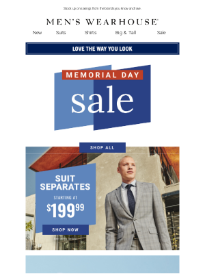 Men's Wearhouse - Our Memorial Day Sale STARTS NOW ☀️