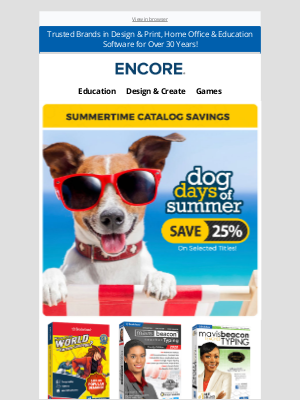 Encore - Summertime Savings During the Dog Days of Summer!