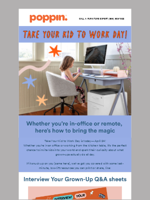 Happy Take Your Kid to Work Day! Need Last-Minute Ideas?