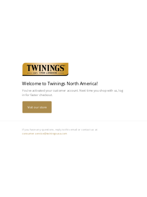 Twinings - Customer account confirmation