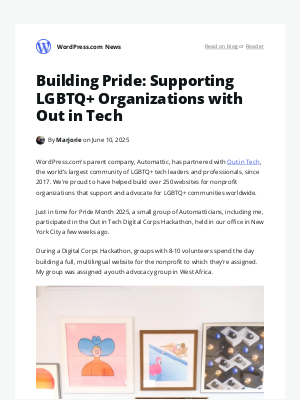WordPress - Building Pride: Supporting LGBTQ+ Organizations with Out in Tech