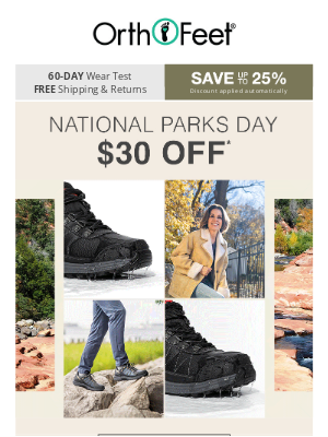 Orthofeet - $30 OFF for National Public Lands Day