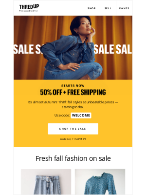 🤩 50% off + free shipping starts today 🤩