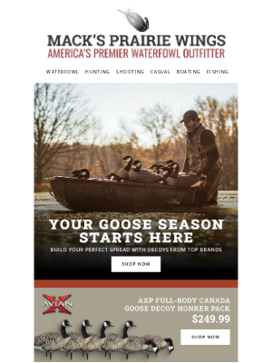 Mack's Prairie Wings - Canada Goose Season Has Arrived