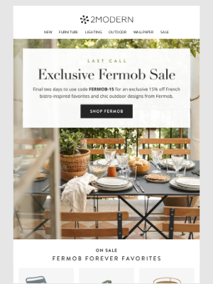 2Modern - Private Fermob Sale Ends Soon