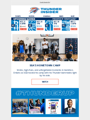 Oklahoma City Thunder - 🏙️ 🏀 SGA’s Hometown Camp
