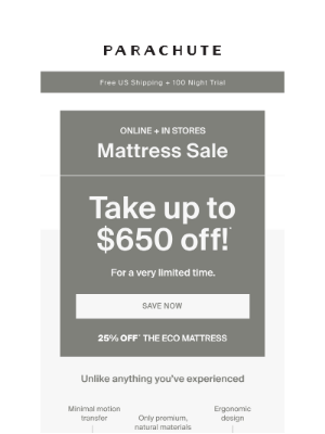 Parachute Home - MAJOR MATTRESS SALE