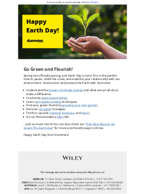Celebrate Earth Day tomorrow with Dummies!