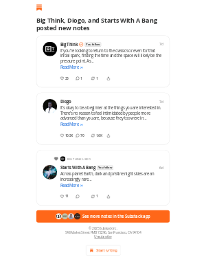 Big Think - Big Think, Diogo, and Starts With A Bang posted new notes