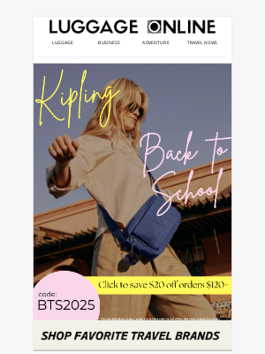 LuggageOnline - Kipling Favorites for Back to School!