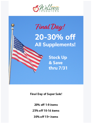 Wellness Resources - Super Sale Ends Today!