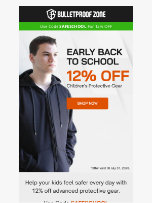 Bulletproof Zone - Your Kids' Safety Matters - Save 12% Now!