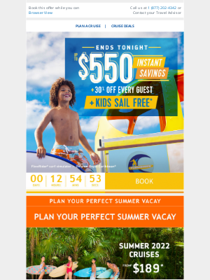 Royal Caribbean Cruises - [ENDS TONIGHT] Don’t miss out on BOLD savings of up to $550 off + kids sail FREE!