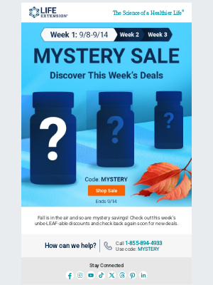 Life Extension - 🍂 [Mystery Sale] Unlock Fall Savings!