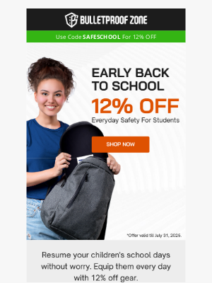 Bulletproof Zone - Prep for School Safety Early & Save 12%! Live Now