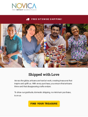 NOVICA - Free Sitewide Shipping – On Now