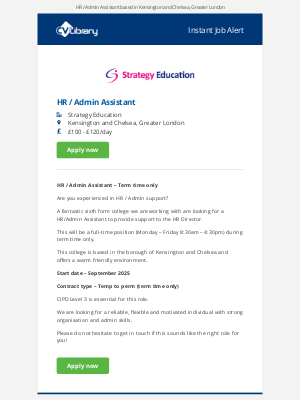 CV-Library - Instant Job Alert: HR / Admin Assistant