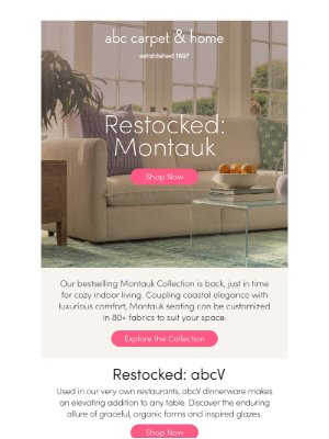 ABC Carpet & Home - Your Favorites are BACK IN STOCK