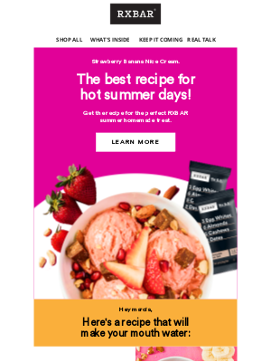 RXBAR - Create Your Own Strawberry Banana Nice Cream With RXBAR